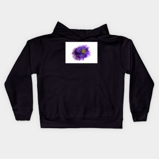 Purple pansy with paint splatter effect Kids Hoodie